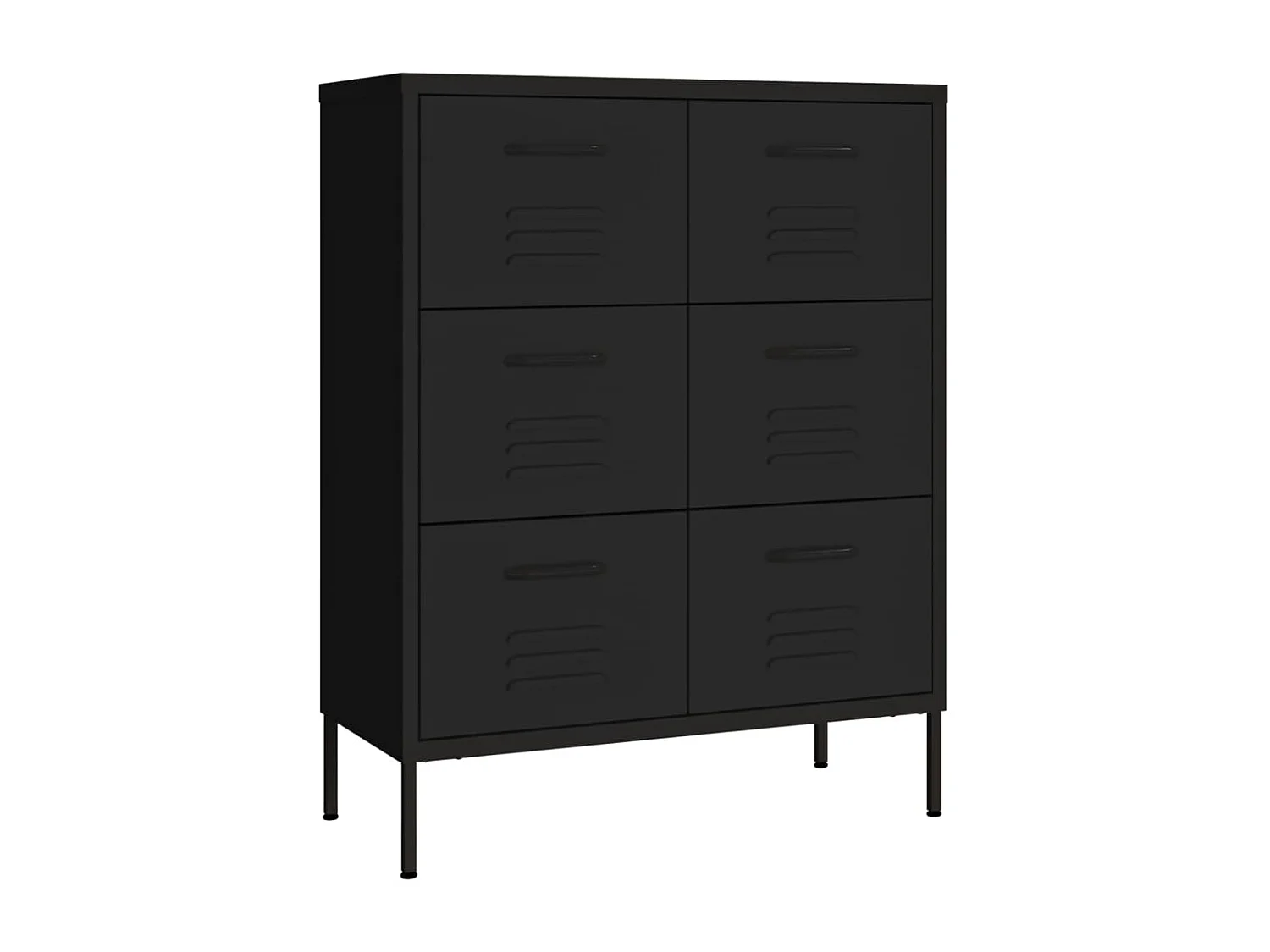 Armoire à tiroirs Noir 80x35x101,5 Acier