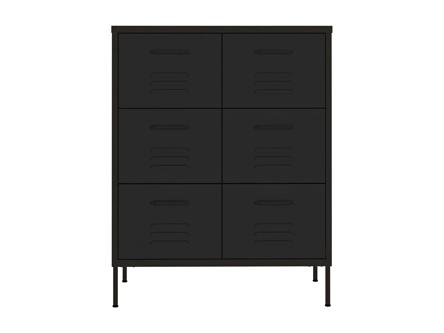Armoire à tiroirs Noir 80x35x101,5 Acier