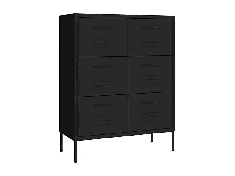 Armoire à tiroirs Noir 80x35x101,5 Acier