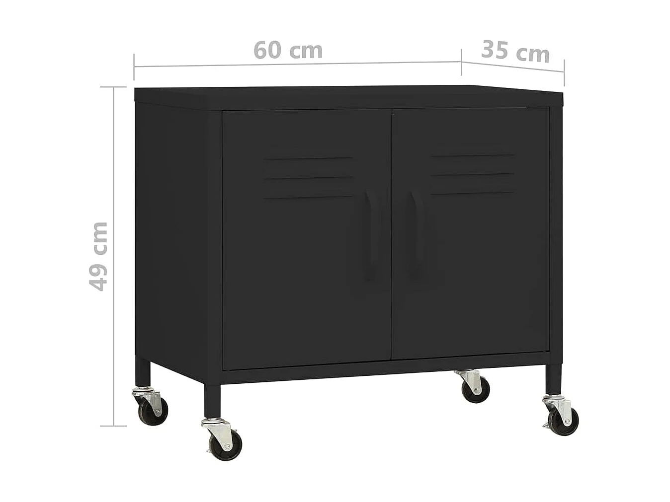 Armoire de rangement Noir 60x35x49 Acier