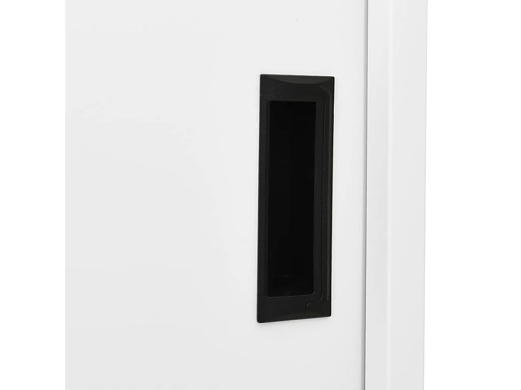 Armoire de bureau et porte coulissante Blanc 90x40x180 Acier 2