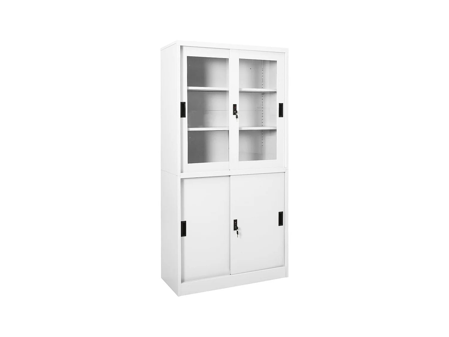 Armoire de bureau et porte coulissante Blanc 90x40x180 Acier 2