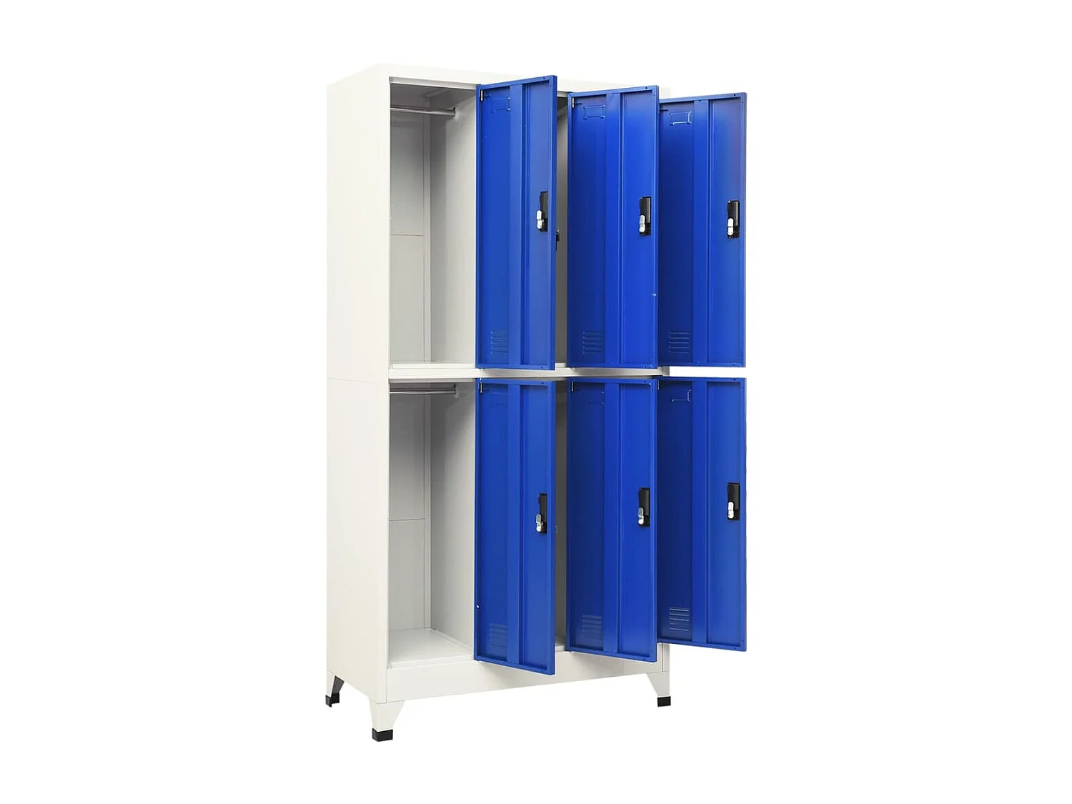 Armoire à casiers Gris et bleu 90x45x180 Acier 2