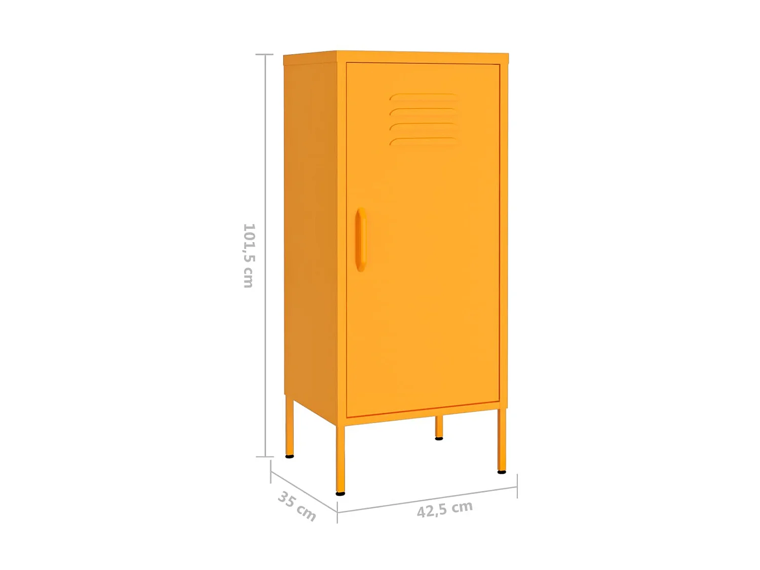 Armoire de rangement Jaune moutarde 42,5x35x101,5 Acier