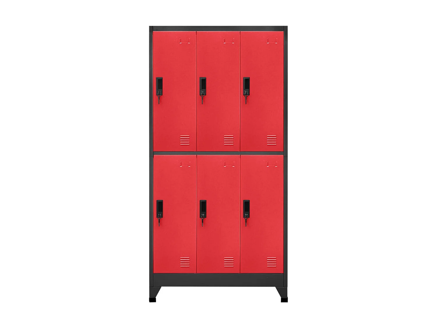 Armoire à casiers Anthracite et rouge 90x45x180 Acier