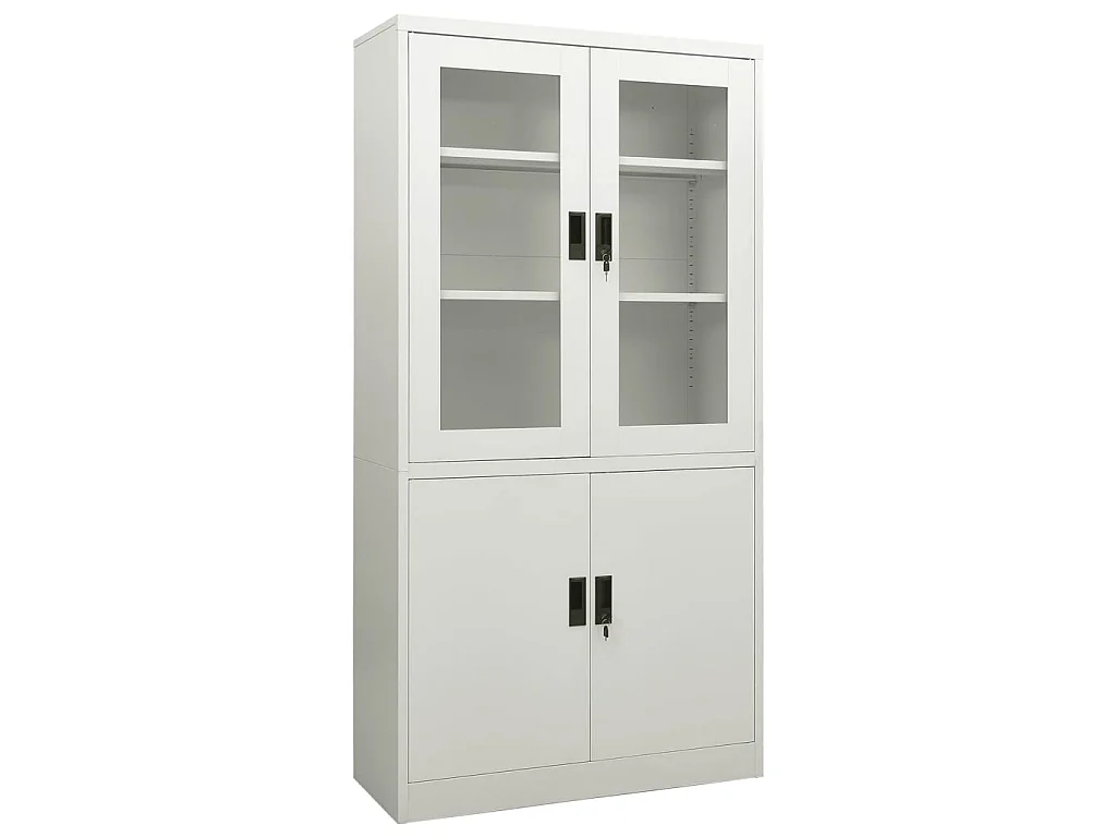 Armoire de bureau Gris clair 90x40x180 Acier 2
