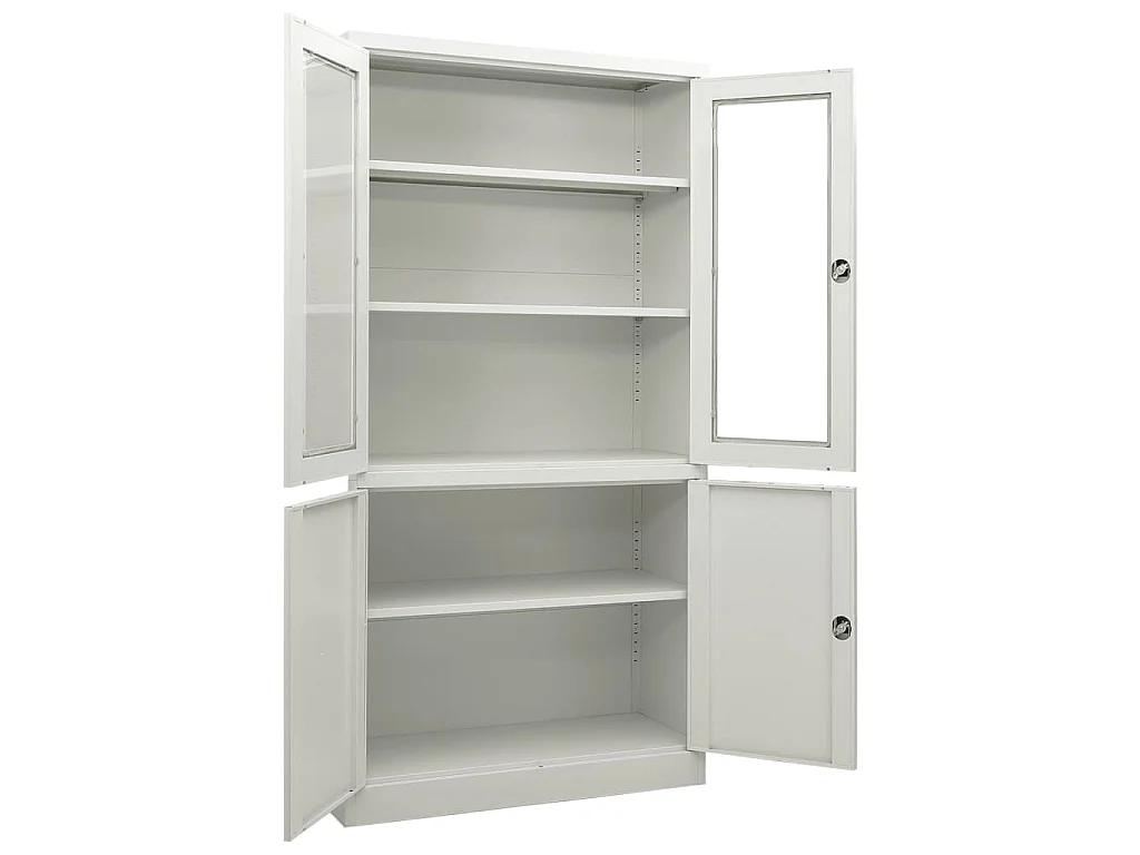 Armoire de bureau Gris clair 90x40x180 Acier 2