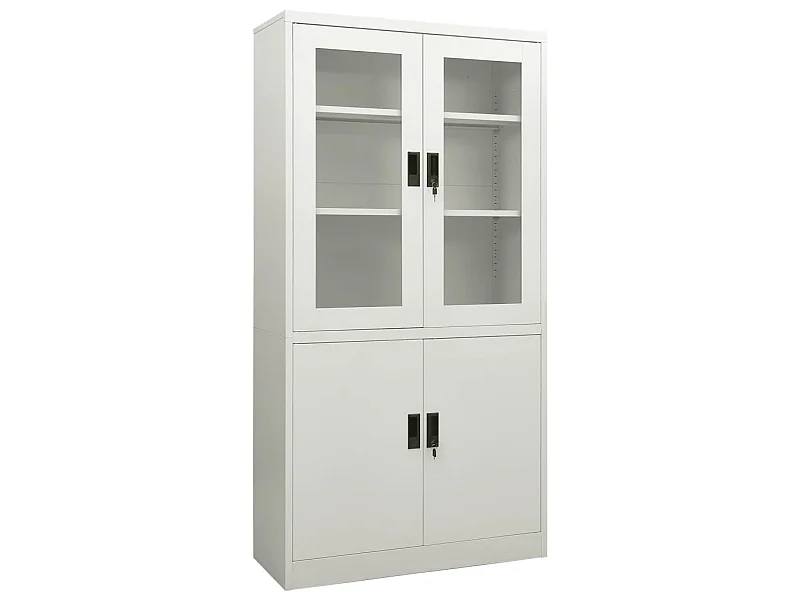 Armoire de bureau Gris clair 90x40x180 Acier 2