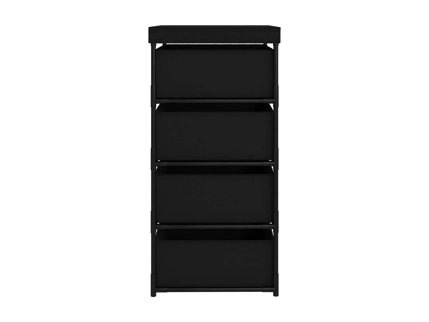 Étagère de rangement avec 4 paniers en tissu Acier Noir