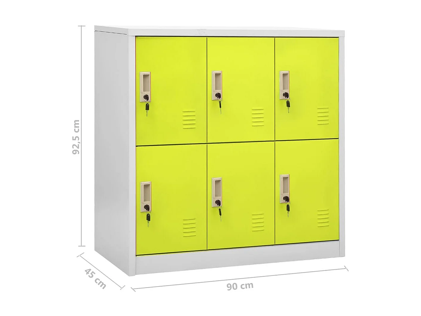 Armoires à casiers 2 pcs Gris clair et vert 90x45x92,5 Acier