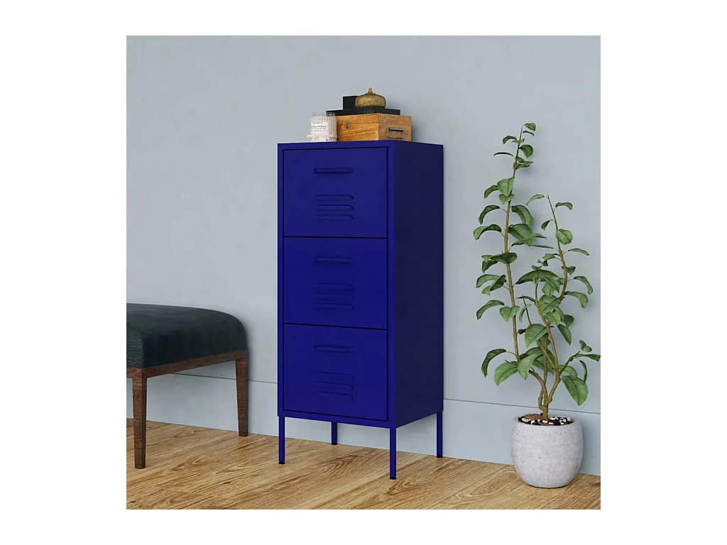 Armoire de rangement Bleu marine 42,5x35x101,5 Acier