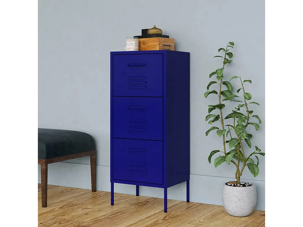 Opbergkast 42,5x35x101,5 cm staal mint-Kleur marineblauw