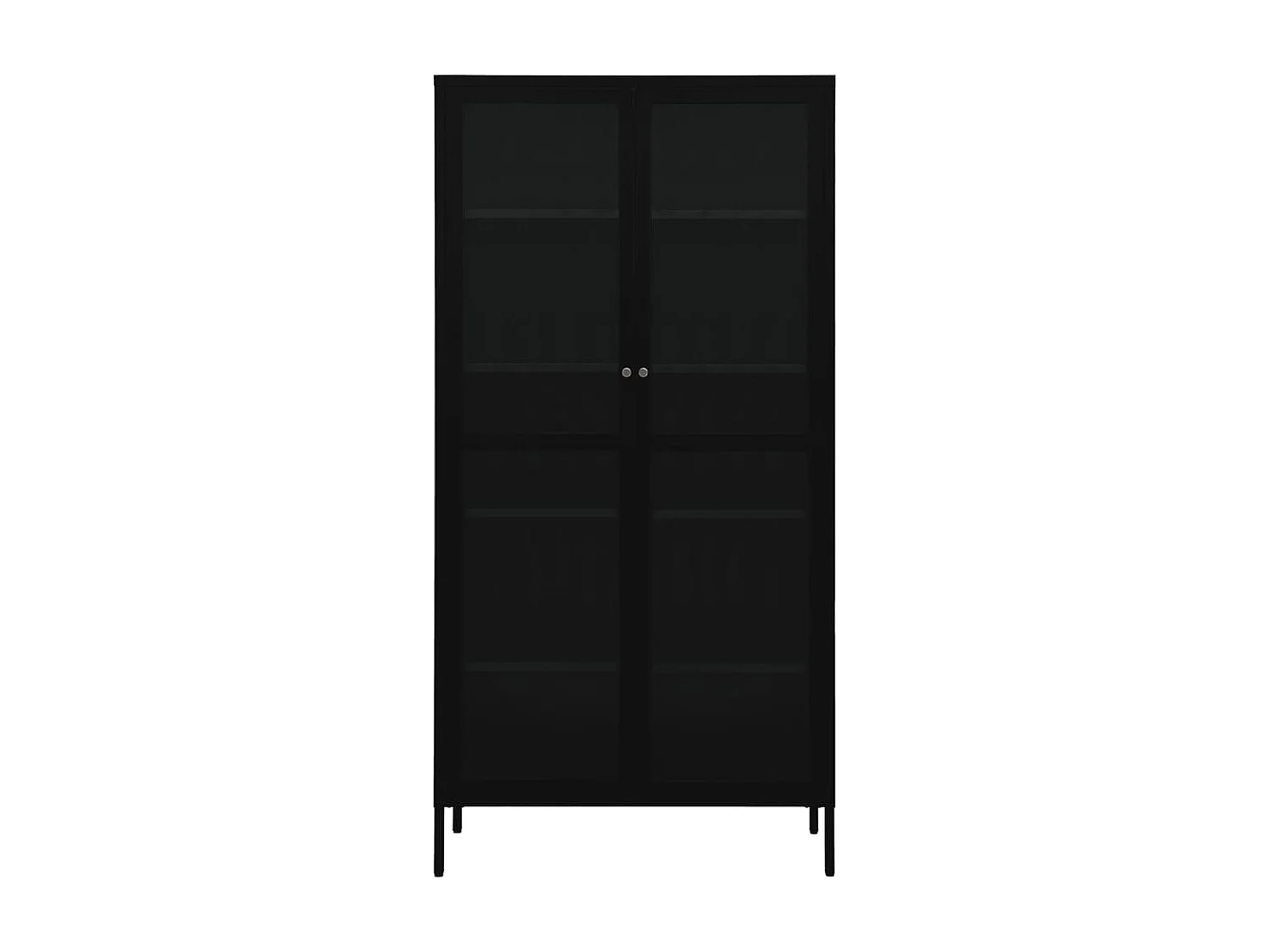 Vitrine d'exposition Noir 90x40x180 Acier et verre trempé