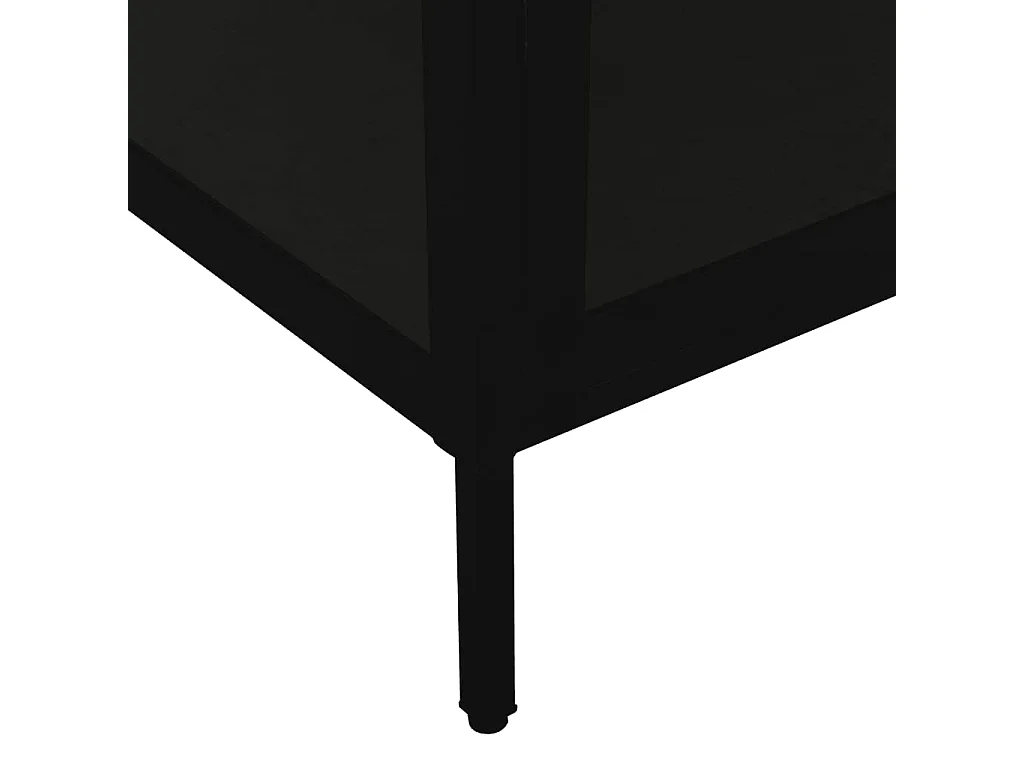 Vitrine d'exposition Noir 90x40x180 Acier et verre trempé