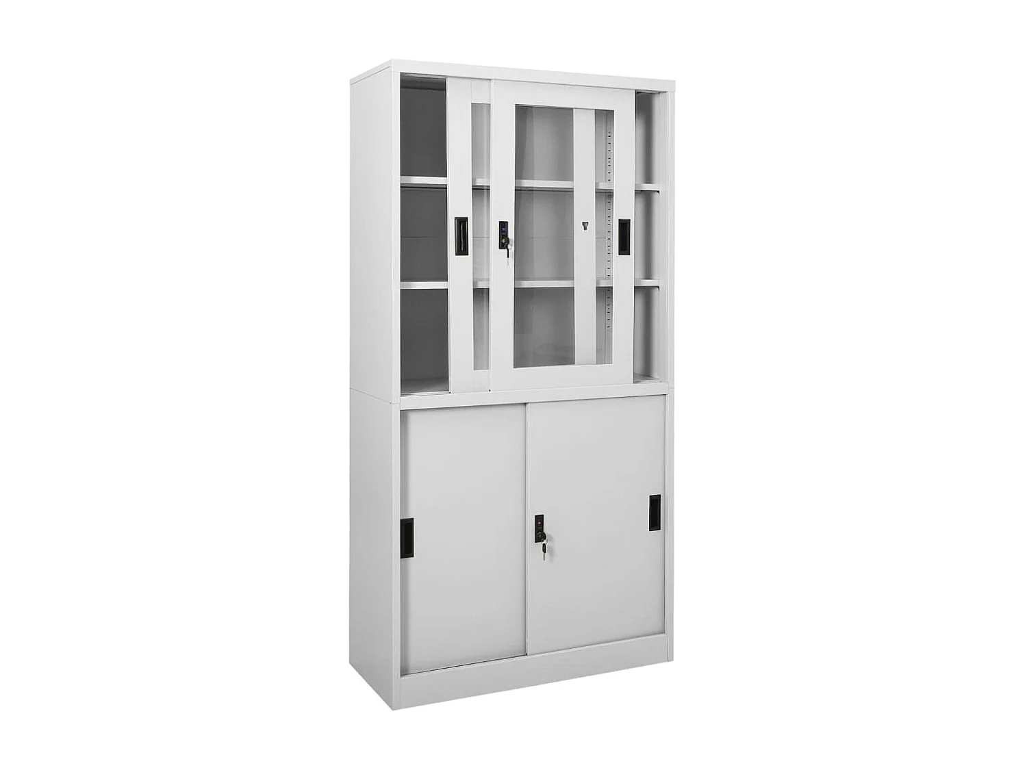 Armoire à bureau porte coulissante Gris clair 90x40x180 Acier 2