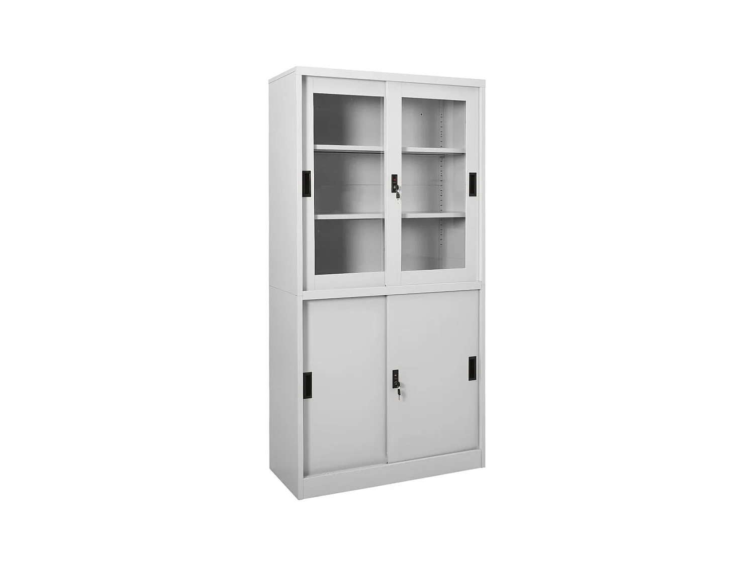 Armoire à bureau porte coulissante Gris clair 90x40x180 Acier 2