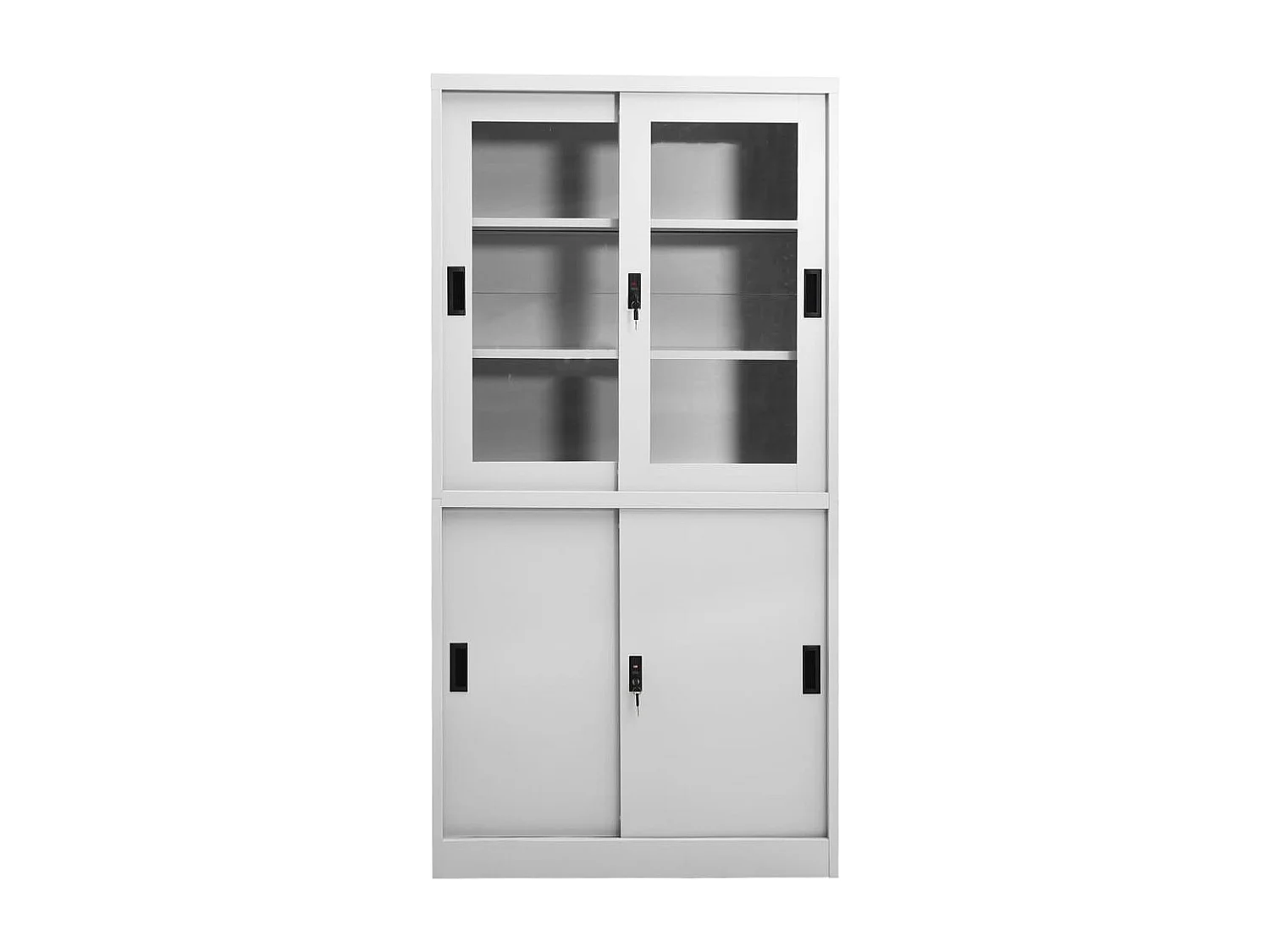 Armario oficina puerta corredera acero gris claro 90x40x180 cm