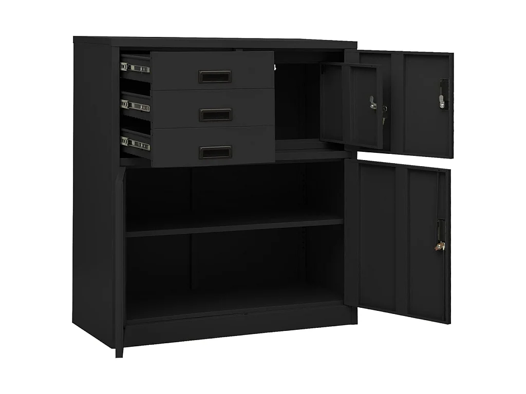 Armoire de bureau et jardinière Anthracite 90x40x125 Acier
