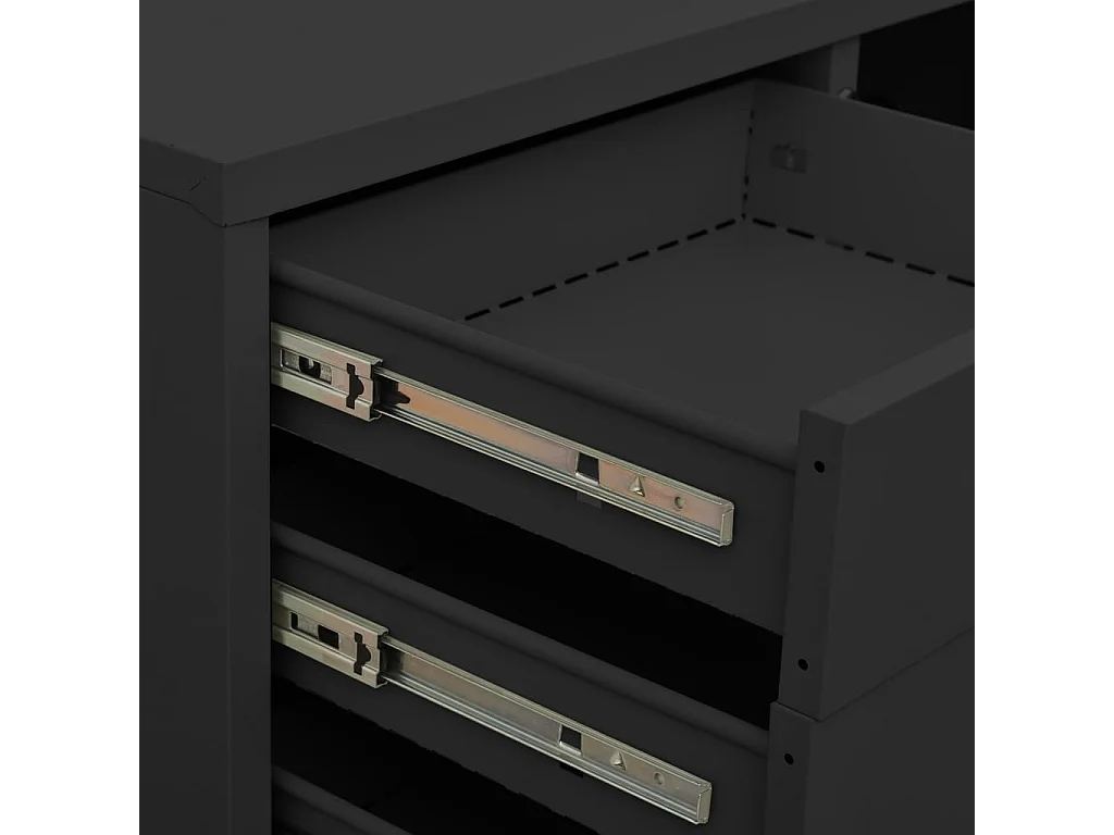 Armoire de bureau et jardinière Anthracite 90x40x125 Acier