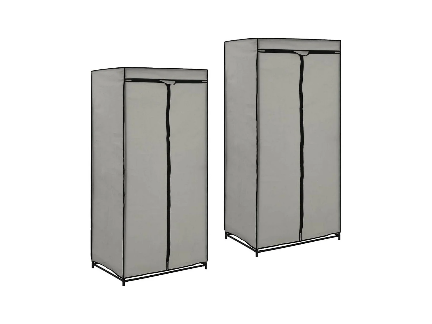 2 pcs Garde-robes Gris 75x50x160