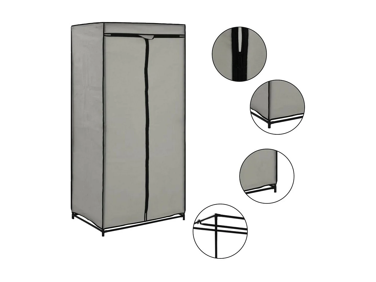 2 pcs Garde-robes Gris 75x50x160