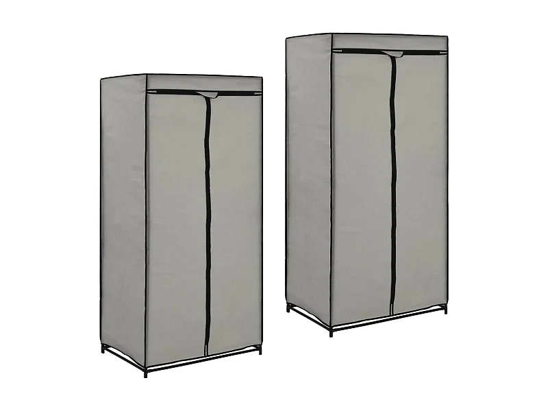 2 pcs Garde-robes Gris 75x50x160