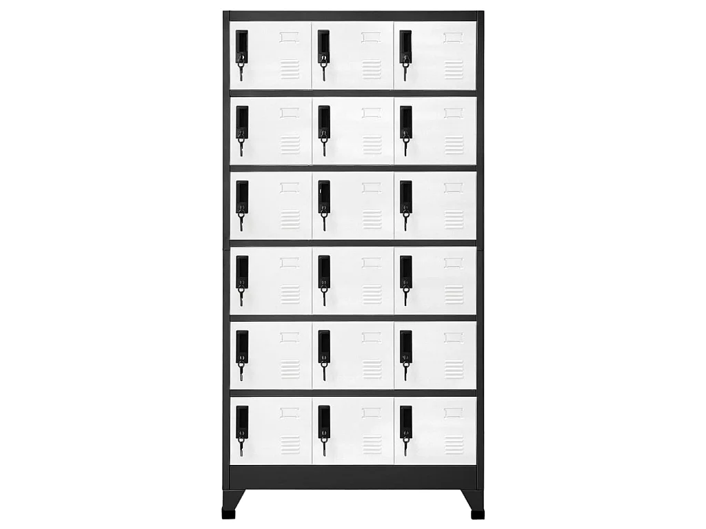Armoire à casiers Anthracite et blanc 90x40x180 Acier Rocade