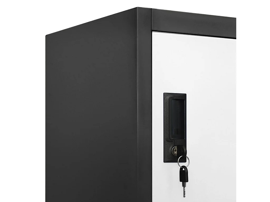 Armoire à casiers Anthracite et blanc 90x40x180 Acier Rocade