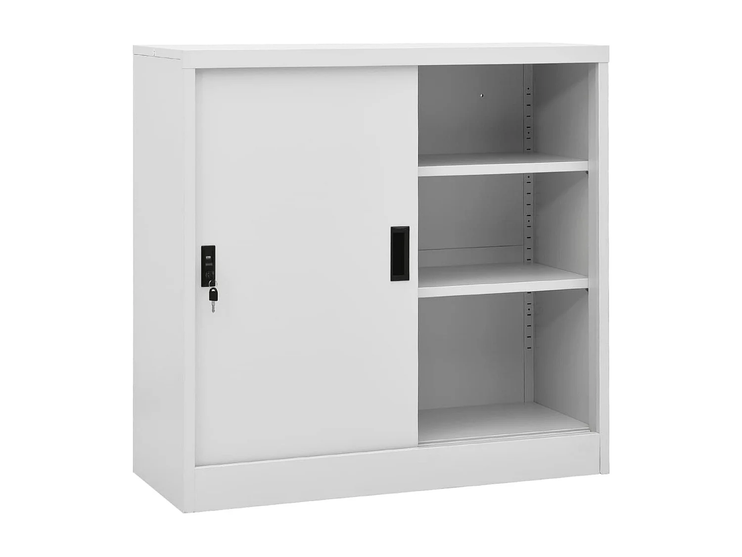Armoire de bureau porte coulissante Gris clair 90x40x90 Acier