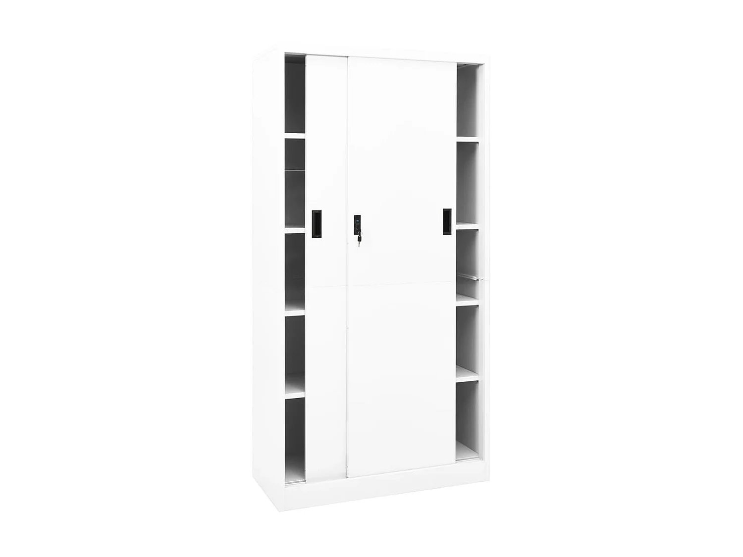 Armoire de bureau et porte coulissante Blanc 90x40x180 Acier