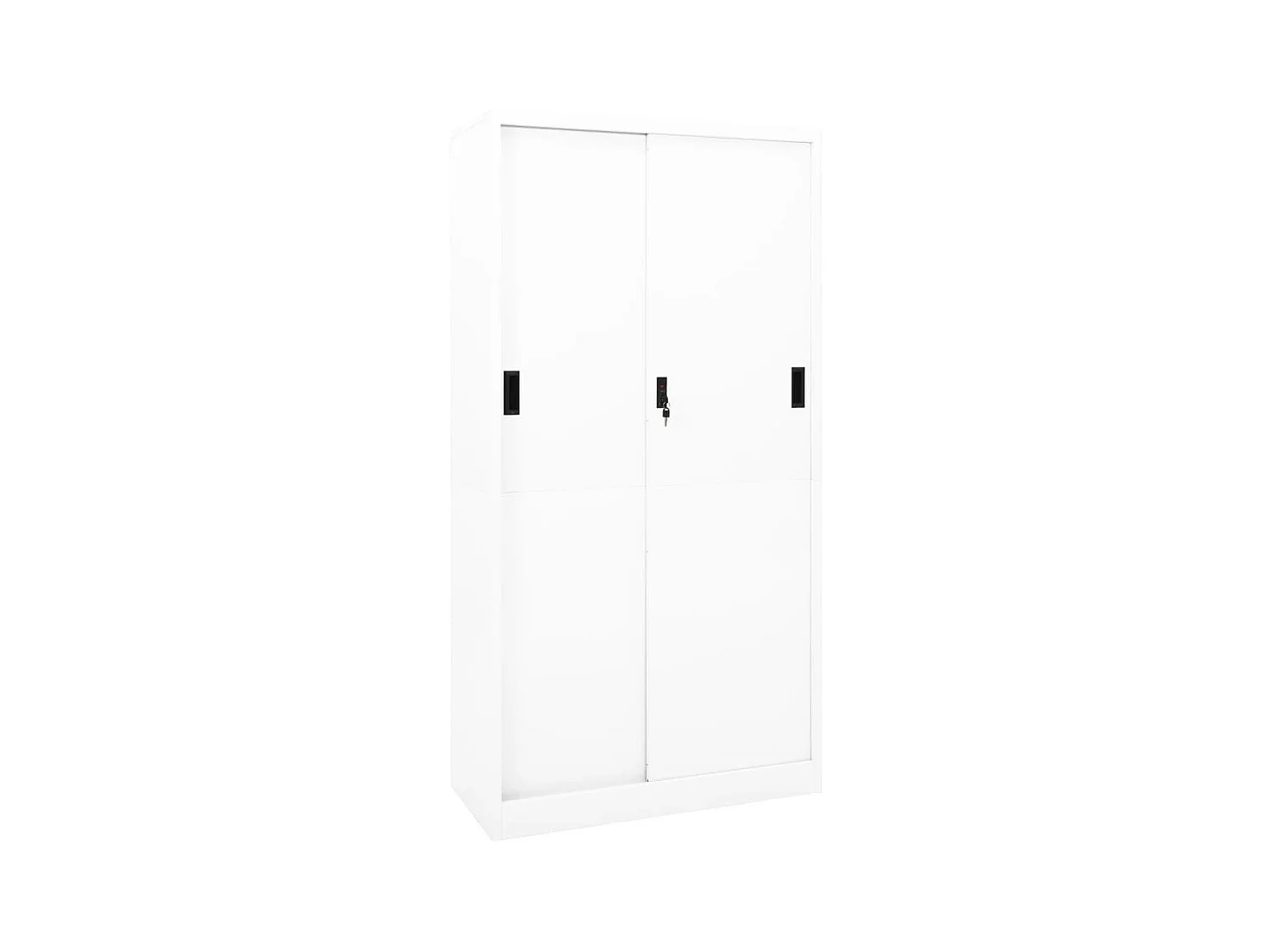 Armoire de bureau et porte coulissante Blanc 90x40x180 Acier