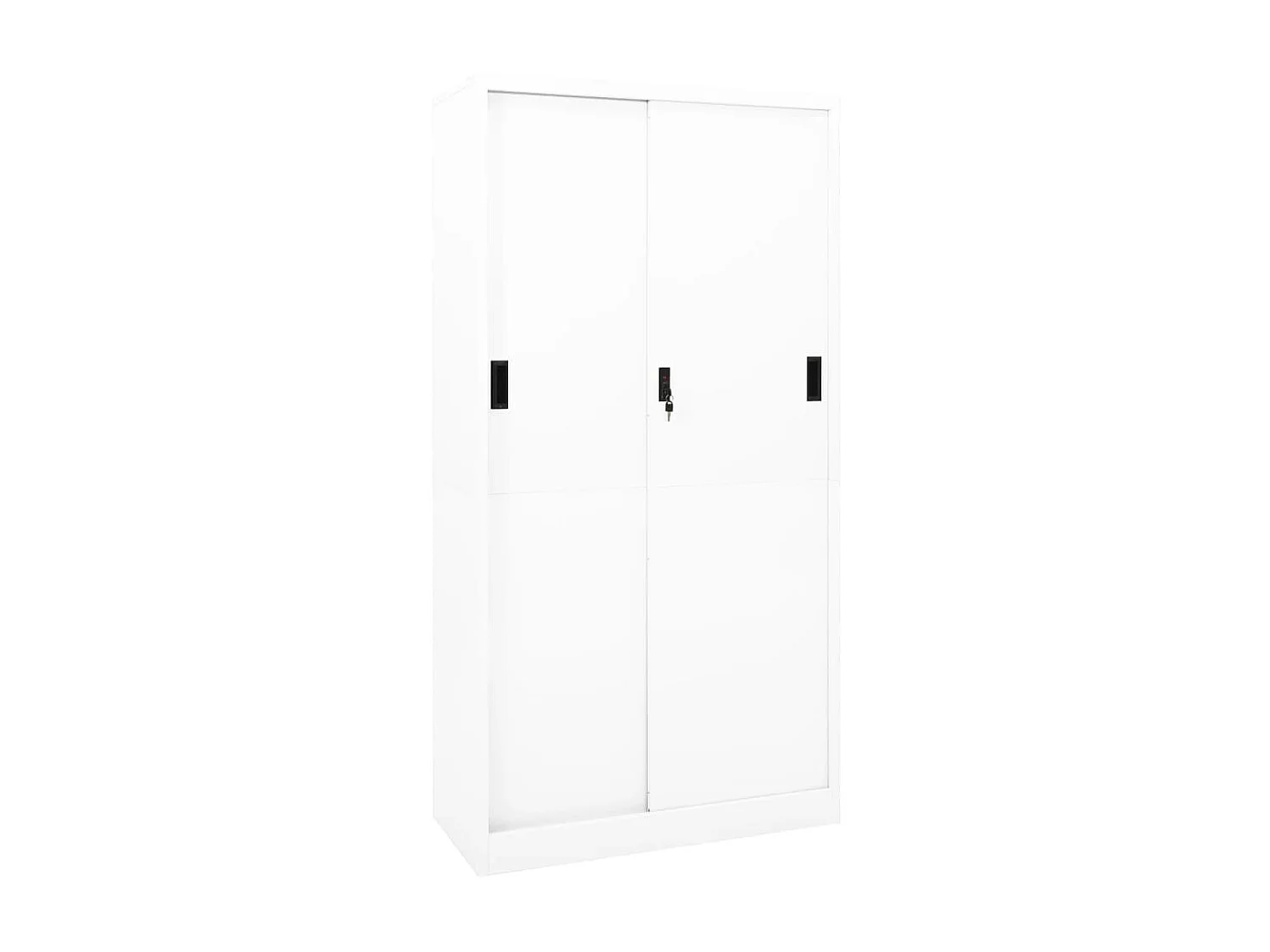 Armoire de bureau et porte coulissante Blanc 90x40x180 Acier