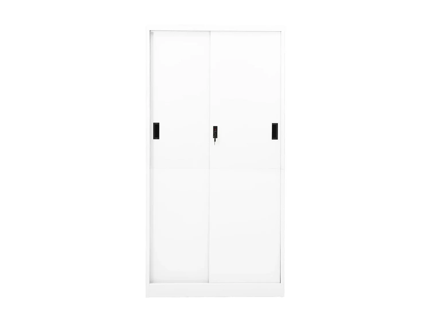 Armoire de bureau et porte coulissante Blanc 90x40x180 Acier