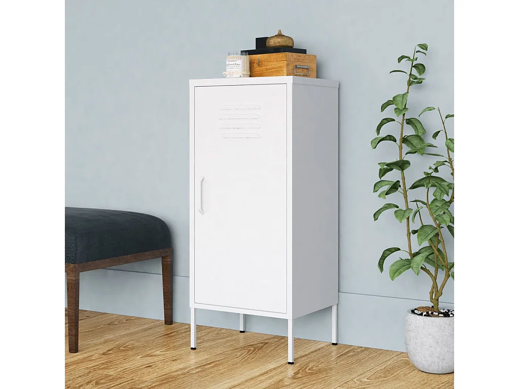 Armoire de rangement Blanc 42,5x35x101,5 Acier 2