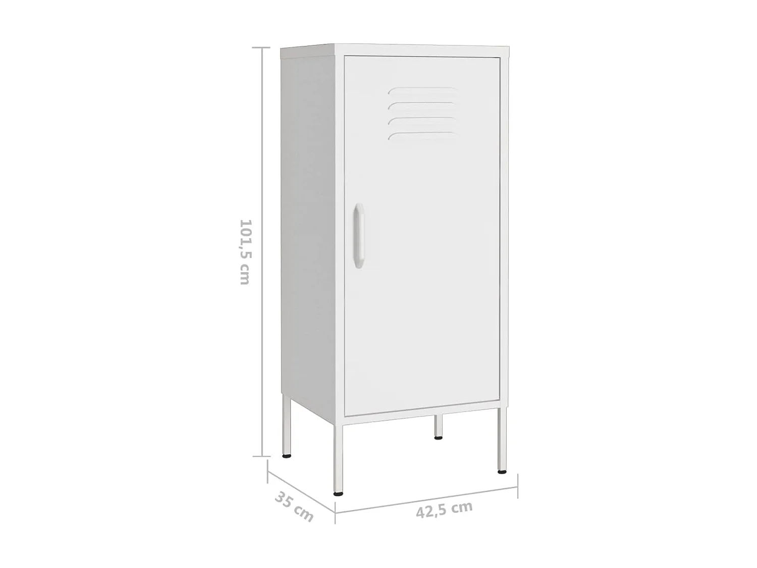 Armoire de rangement Blanc 42,5x35x101,5 Acier 2