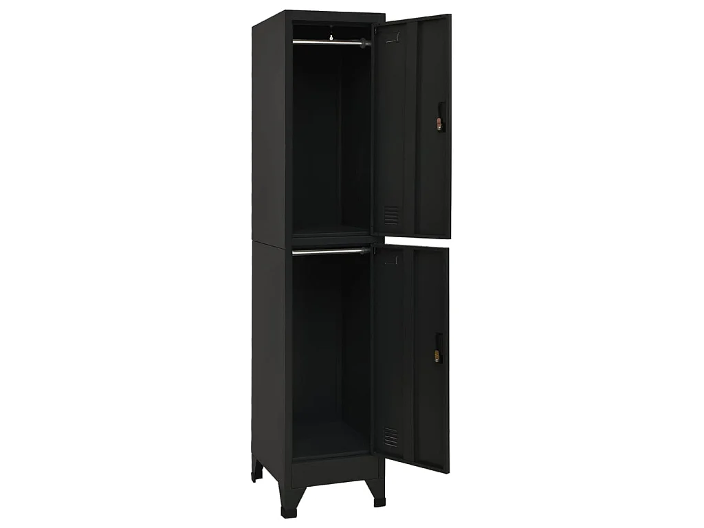 Armoire à casiers Noir 38x45x180 Acier 2