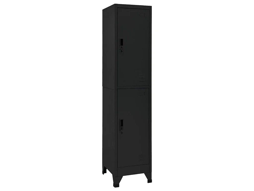 Armoire à casiers Noir 38x45x180 Acier 2