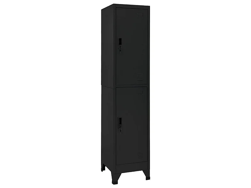 Armoire à casiers Noir 38x45x180 Acier 2