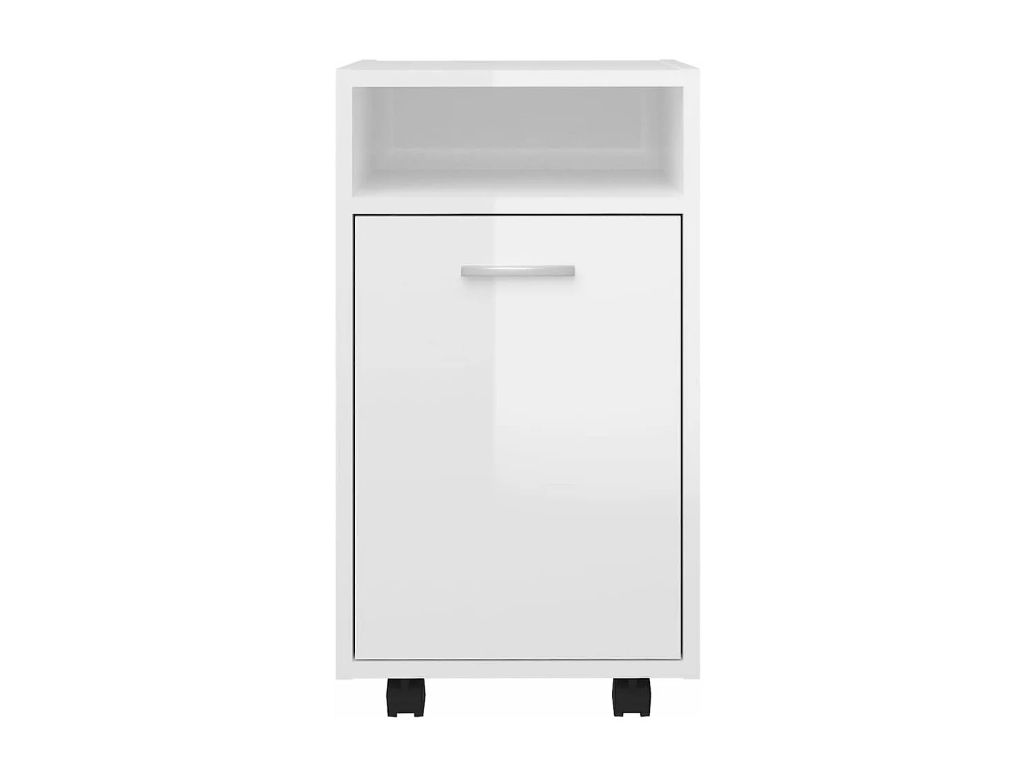 Armoire latérale avec roues Blanc brillant 33x38x60