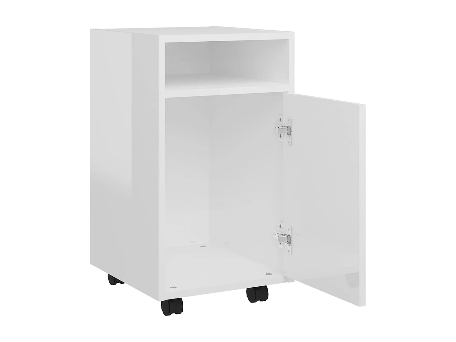 Armoire latérale avec roues Blanc brillant 33x38x60