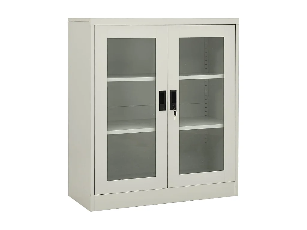 Armoire de bureau Gris clair 90x40x105 Acier