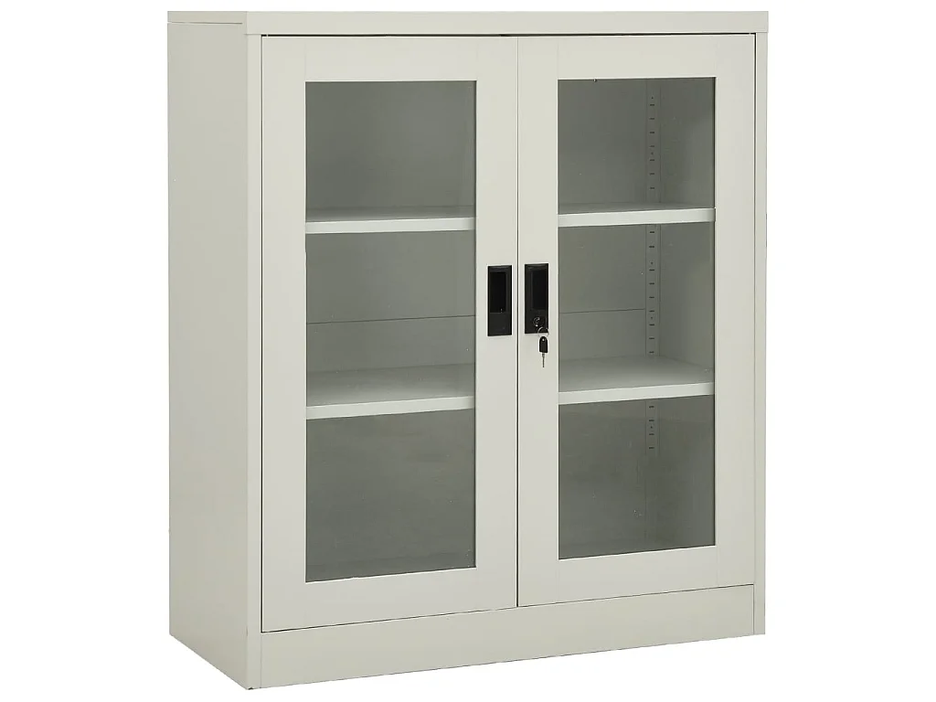 Armoire de bureau Gris clair 90x40x105 Acier