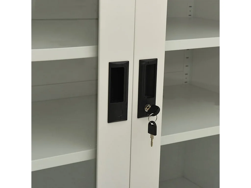 Armoire de bureau Gris clair 90x40x105 Acier