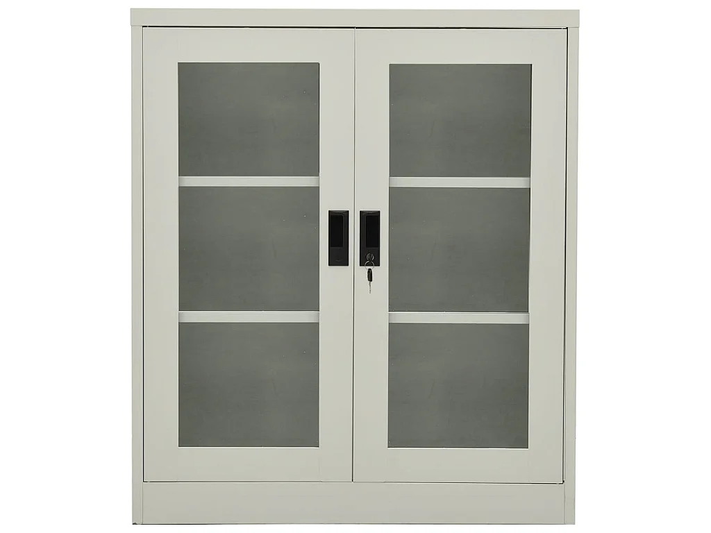Armoire de bureau Gris clair 90x40x105 Acier