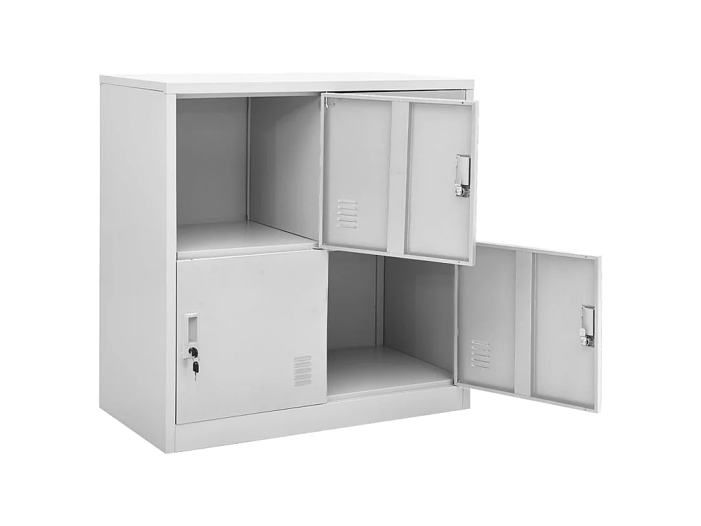 Armoire à 4 casiers Gris clair 90x45x92,5 Acier