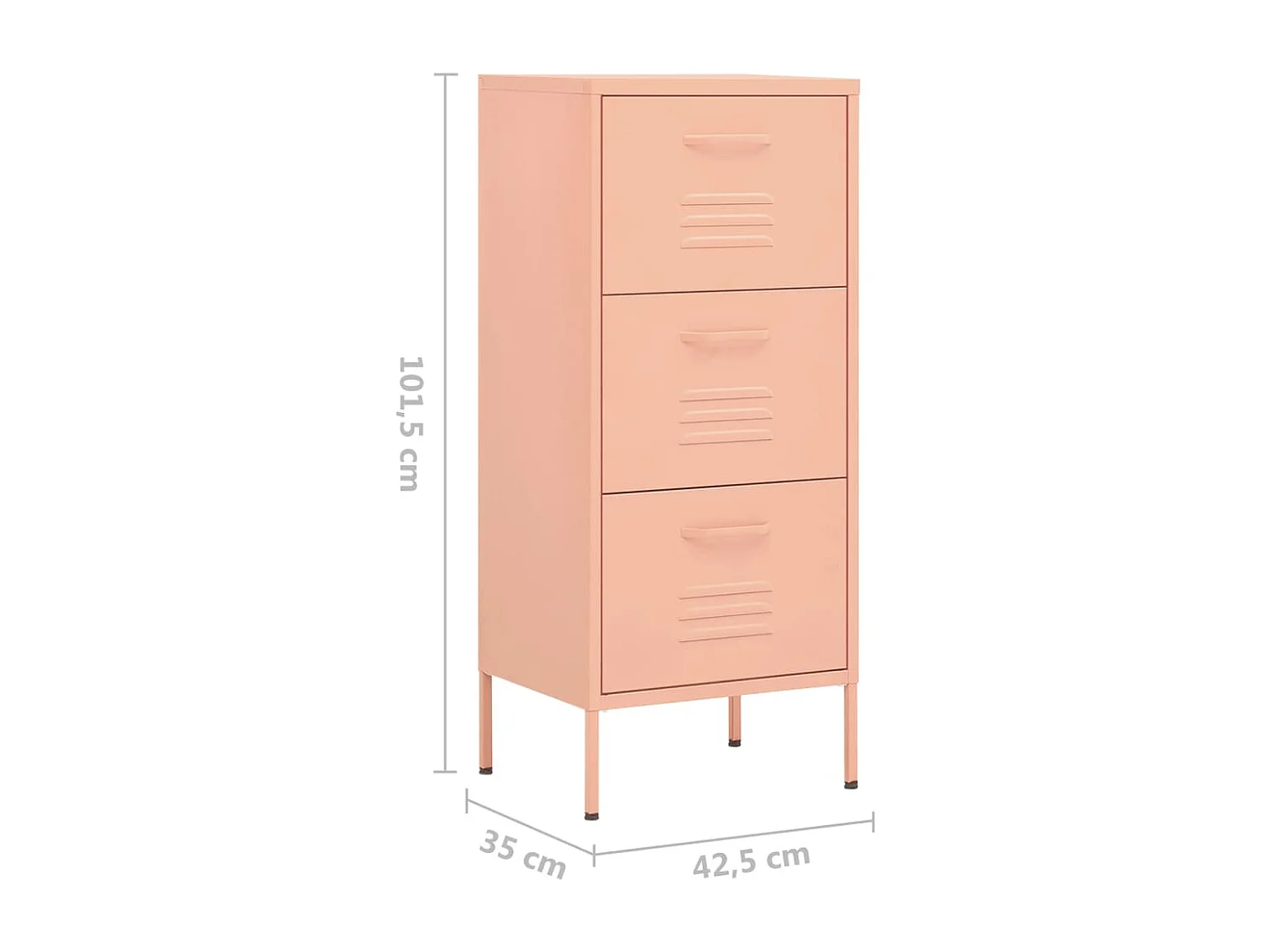 Armoire de rangement Rose 42,5x35x101,5 Acier 2