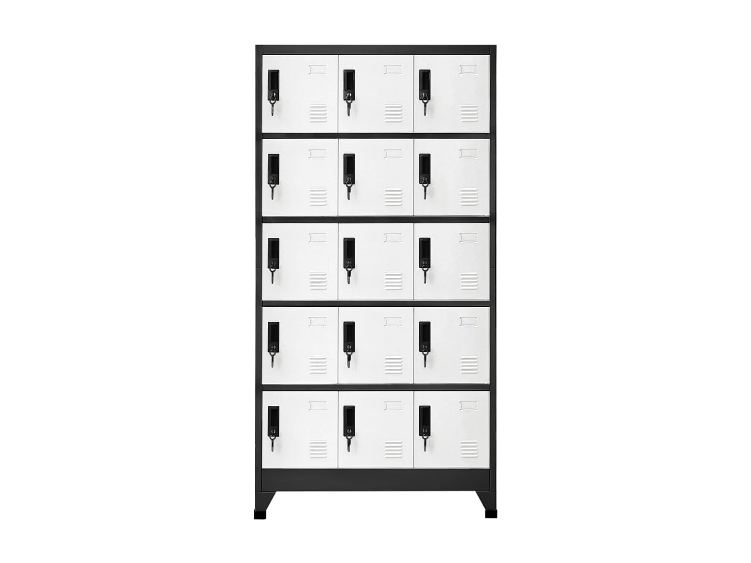 Armoire à casiers Anthracite et blanc 90x40x180 Acier Koface