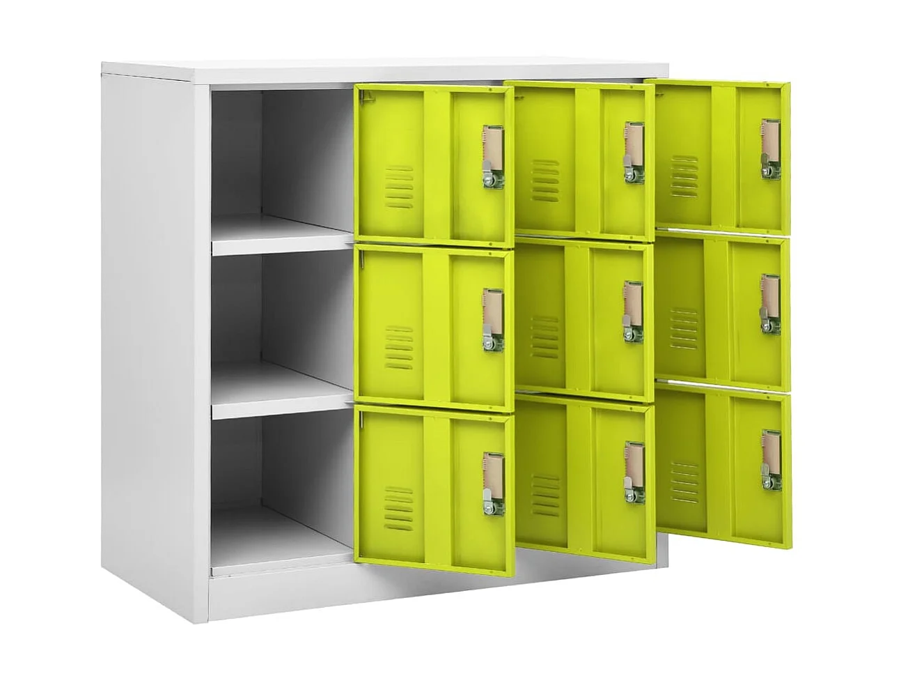 Armoires à casiers 5 pcs Gris clair et vert 90x45x92,5 Acier 3