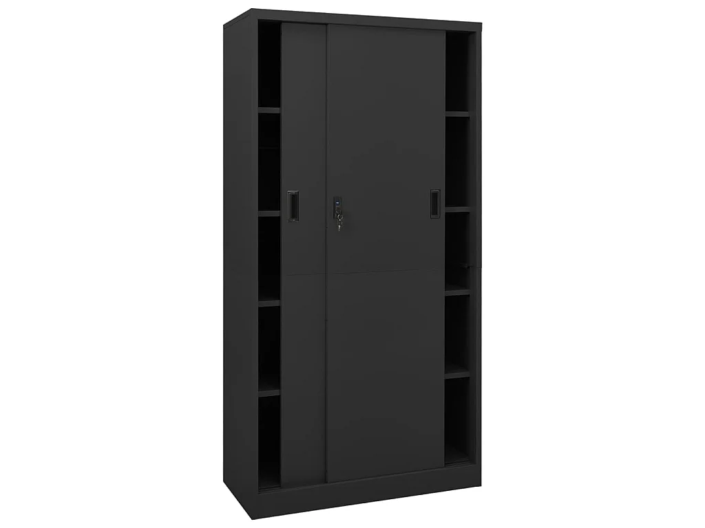 Armoire de bureau et porte coulissante Anthracite 90x40x180