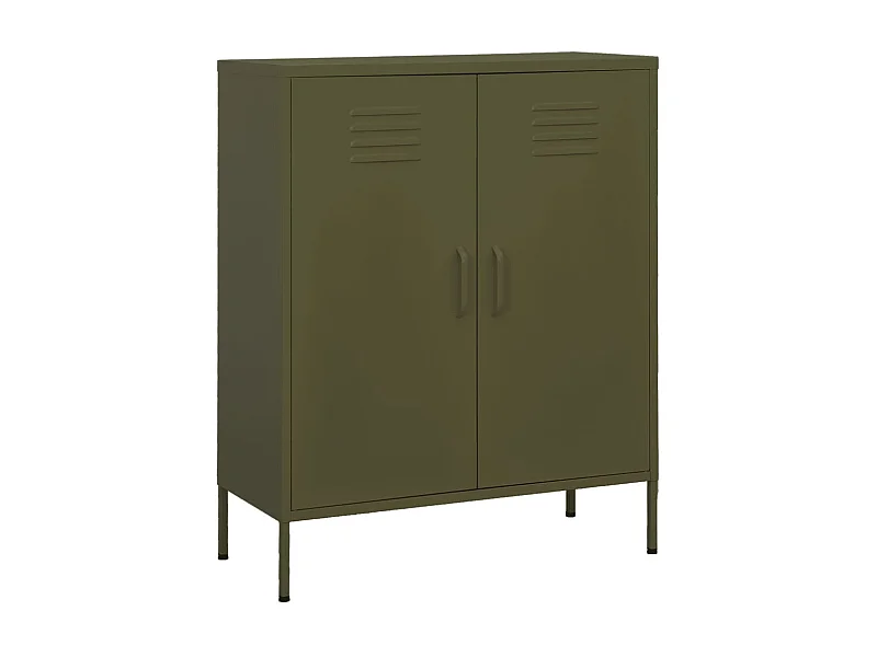 Armoire de rangement Vert olive 80x35x101,5 Acier 4